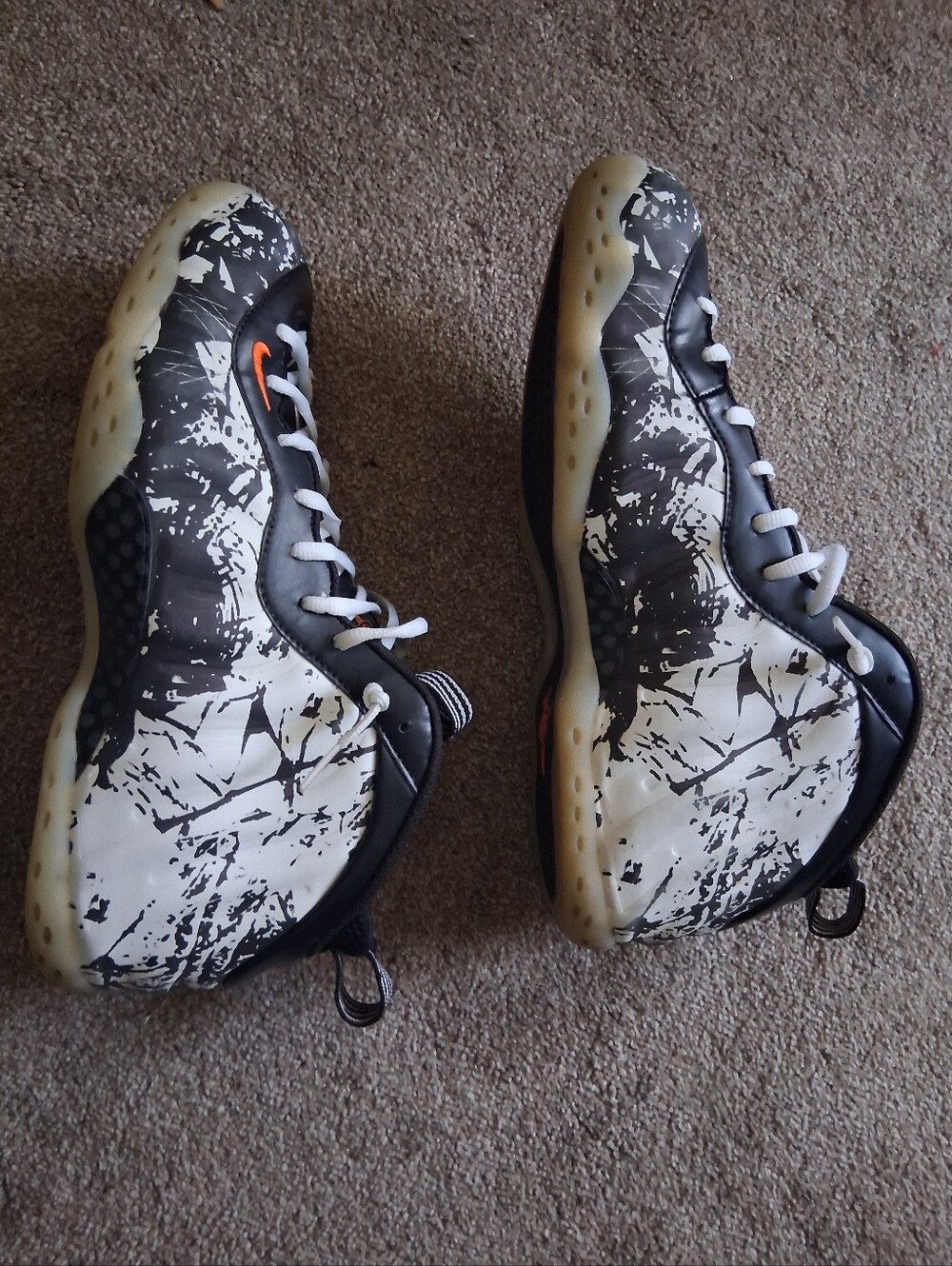 Nike Air Foamposite One Shattered Backboard Sz 13 Black White Orange 314996-013